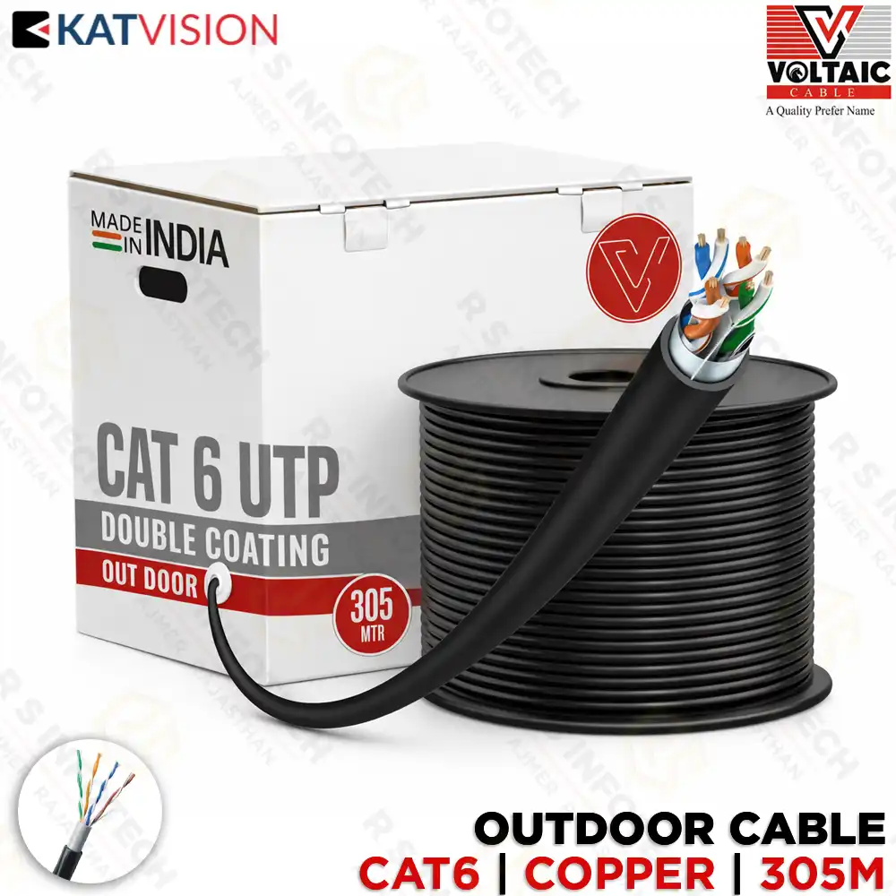 VOLTAIC CAT6 305MTR OUTDOOR DOUBLE COATING COPPER CABLE | VC158
