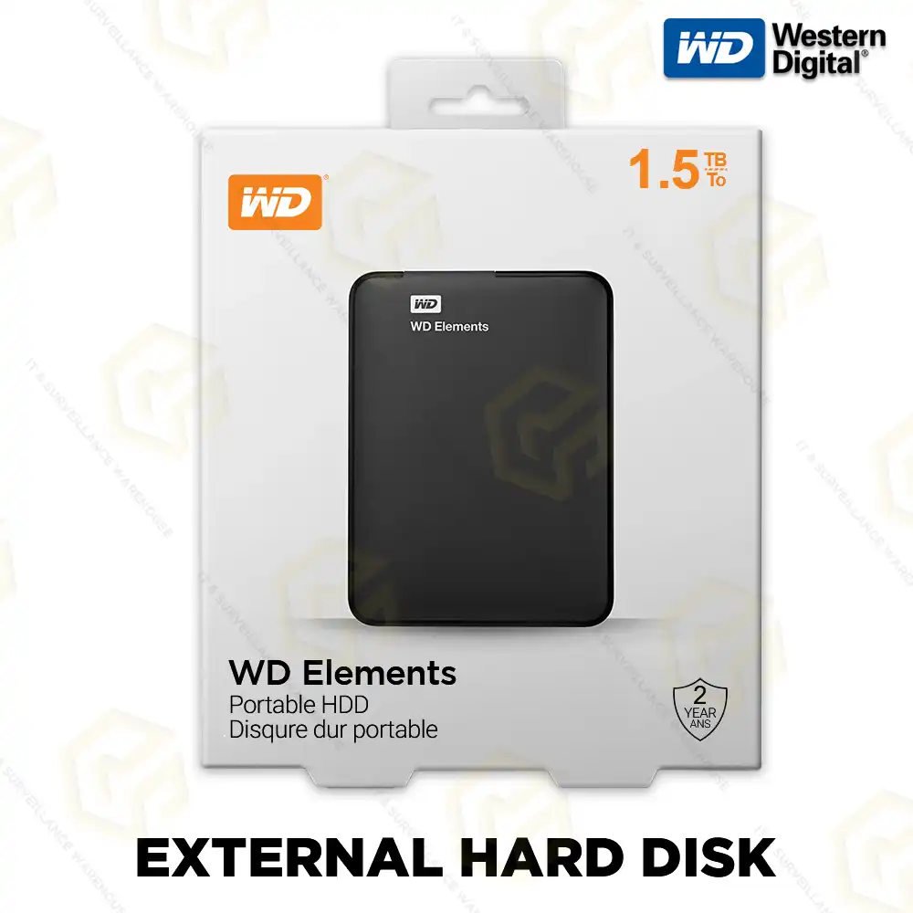 WD 1.5TB ELEMENT EXTERNAL HARD DRIVE (2YEAR)