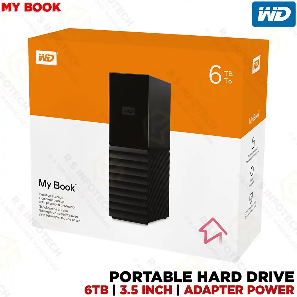 WD 6TB MY BOOK 3.0 PORTABLE HARD DRIVE 3.5" (3YEAR)
