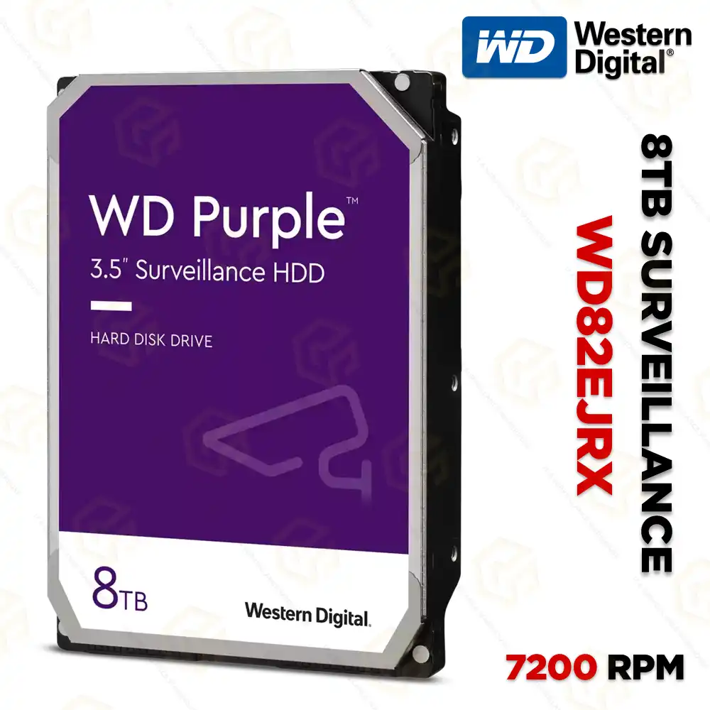WD 8TB PURPLE SURVEILLANCE HARD DRIVE (3YEAR)