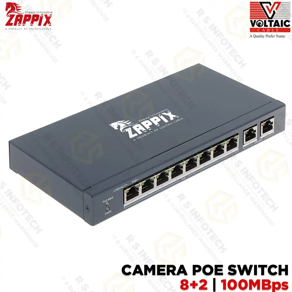 ZAPPIX 8+2 POE SWITCH 100MBPS (2YEAR)