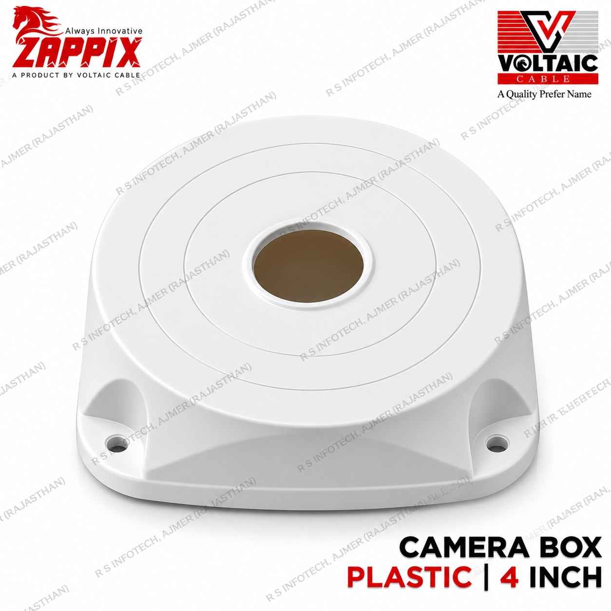 ZAPPIX DIAMOND 4*4 INCH CCTV JUNCTION BOX | PVC | WEATHERPROOF | CAMERA MOUNT BOX