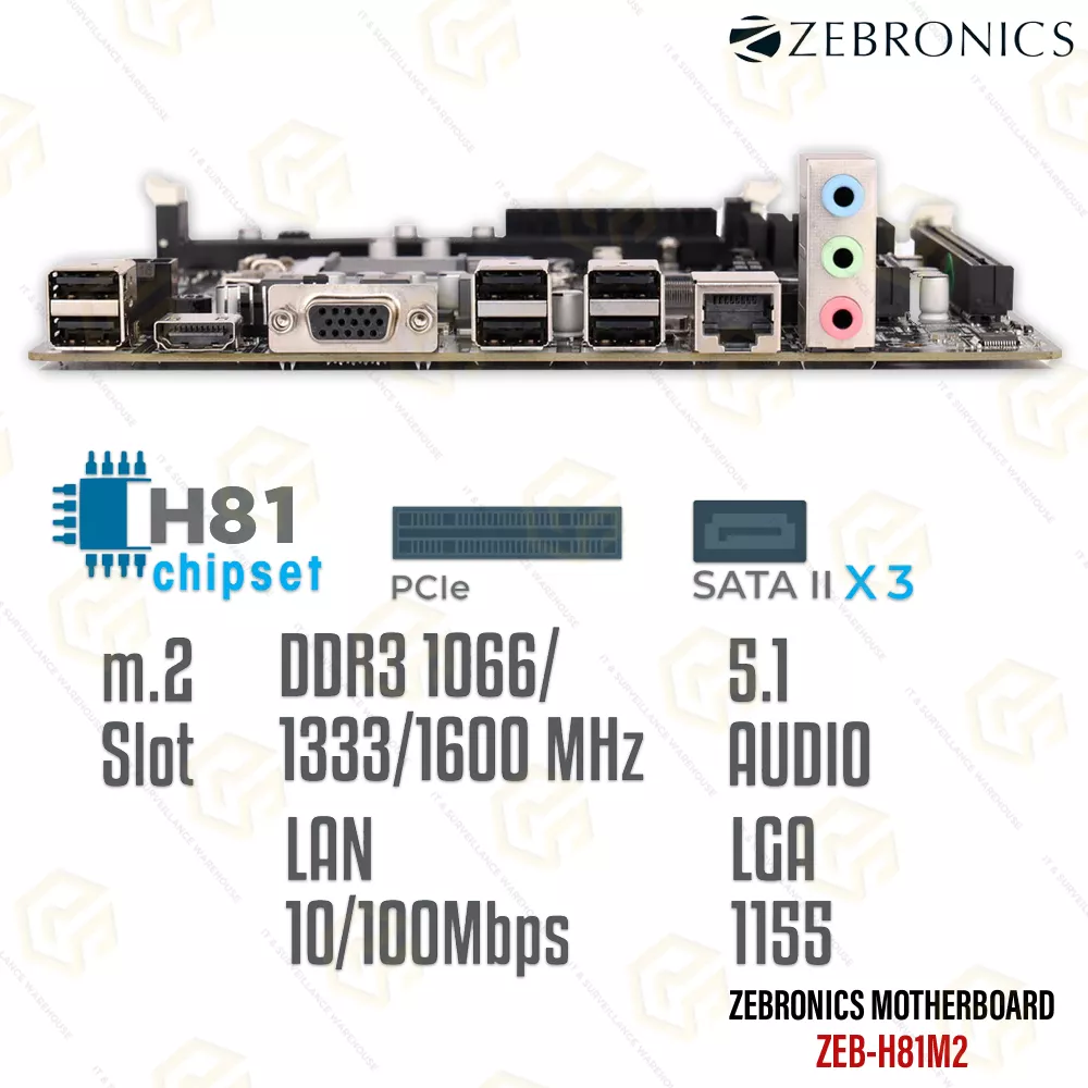ZEBRONICS ZEB-H81GL-M2 NVME MOTHERBOARD 4TH GEN LGA 1150 (2YEAR)