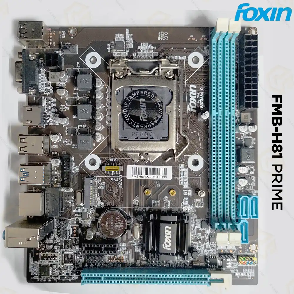 FOXIN H81 MOTHERBOARD PRIME DDR3 LGA 1150 SOCKET WITH NVME SLOT 4TH GEN (2YEAR)