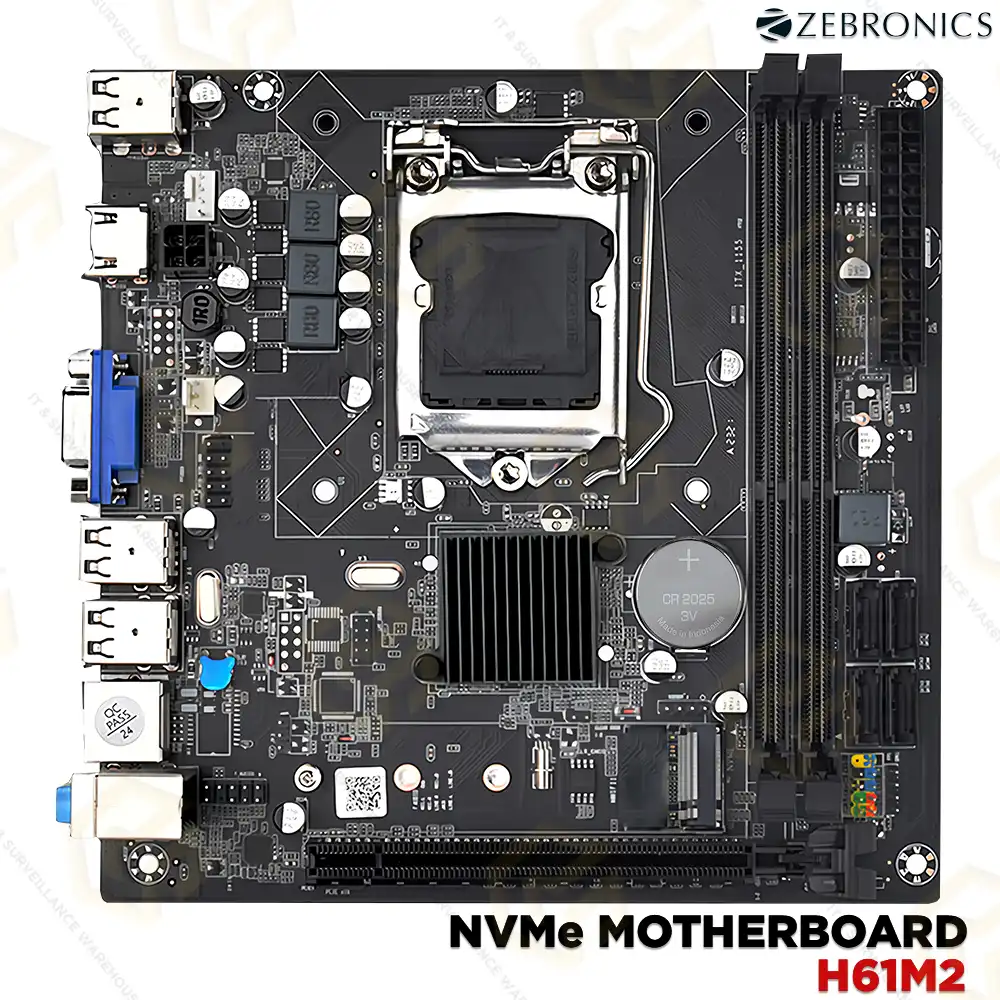 ZEBRONICS H61M2 NVME MOTHERBOARD 2&3RD GEN DDR3 (2YEAR)