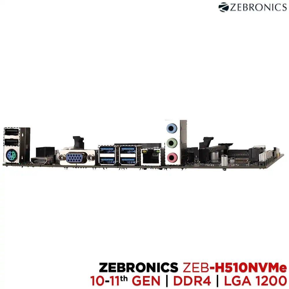 ZEBRONICS ZEB-H510NVME PLUS 10TH/11TH GEN MOTHERBOARD | LGA1200 | DDR4 | M.2 NVME | USB 3.0 | (2 YEAR)