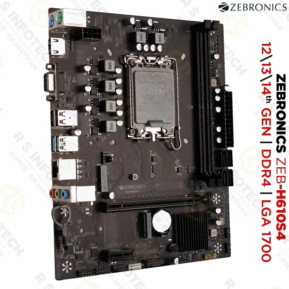 ZEBRONICS ZEB-H610S4 12TH/13/14TH GEN MOTHERBOARD | LGA1700 | DDR4 | M.2 NVME | USB 3.2 | (2 YEAR)